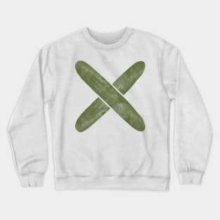 Watercolour textured Green Cross Crewneck Sweatshirt